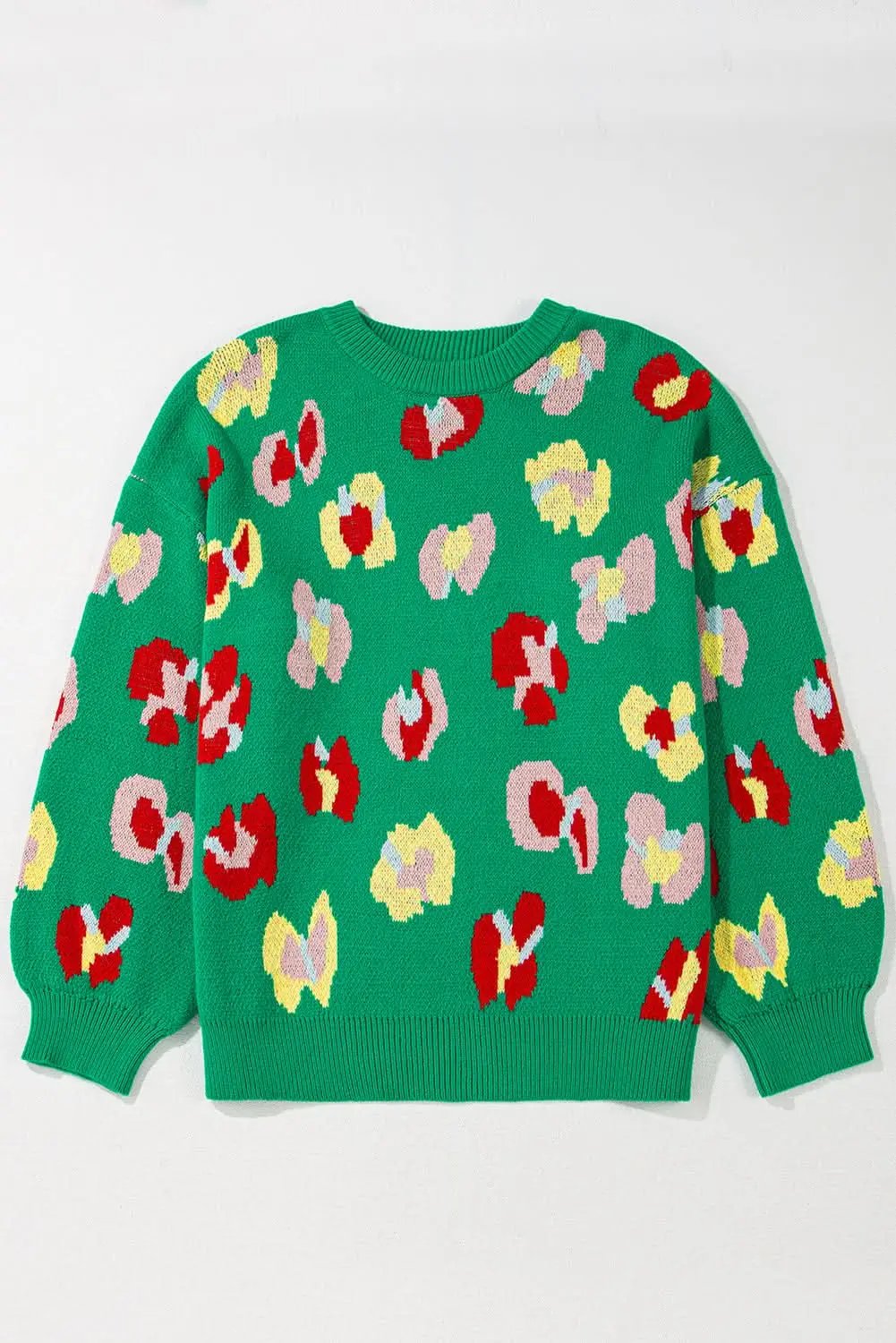 Plus size green floral sweater - Love Salve